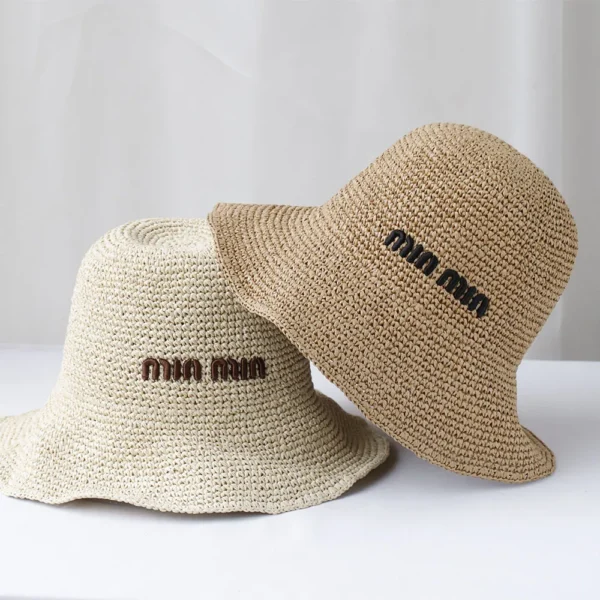 Nouvelles femmes Chapeau de soleil large bord chapeaux de plage femmes été Chapeau de paille pliable Chapeau de soleil Chapeau Femme plage Protection UV Casquette – Image 2