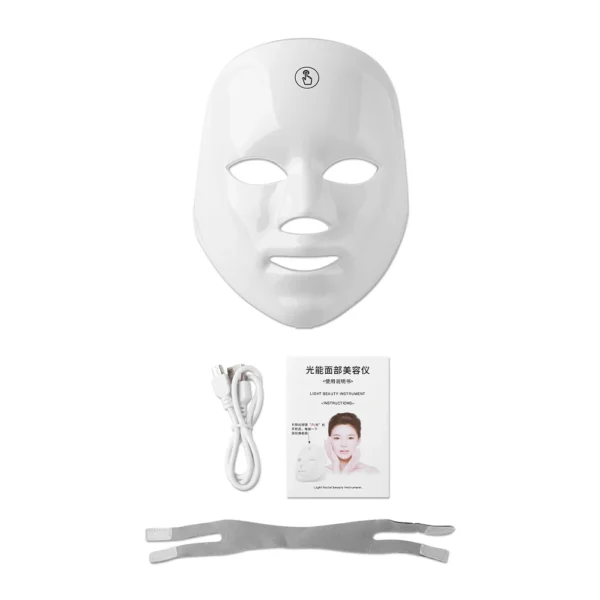 Masque Facial LED Rechargeable 7 couleurs, masque de beauté à photons LED, rajeunissement de la peau, Lifting du visage à domicile, dispositif de beauté blanchissant – Image 4
