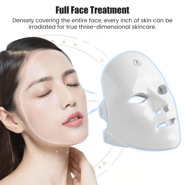Masque Facial LED Rechargeable 7 couleurs, masque de beauté à photons LED, rajeunissement de la peau, Lifting du visage à domicile, dispositif de beauté blanchissant – Image 5
